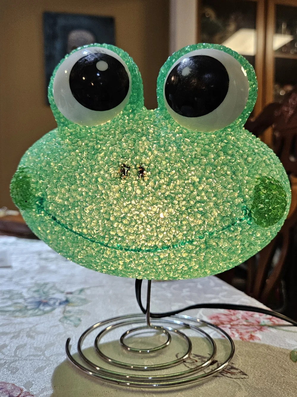y2k green frog lamp WORKS